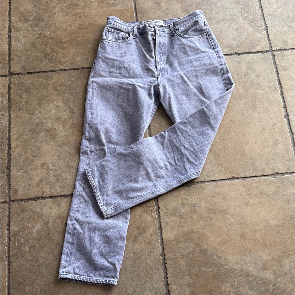 Agolde Women's Boot Cut Jeans in Light Gray